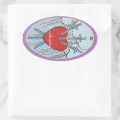 Sticker Ovale Carte Tarot 3 épées Thunder_Cove (Sac)