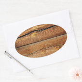 Sticker Ovale Cartes Rustiques En Bois Conception Cadeaux De Pay (Enveloppe)