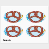 Sticker Ovale Carton savoureux Pretzel 3 (Feuille)