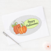 Sticker Ovale Cartons Citrouilles d'Halloween (feuille de 4) (Enveloppe)