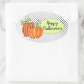 Sticker Ovale Cartons Citrouilles d'Halloween (feuille de 4) (Sac)