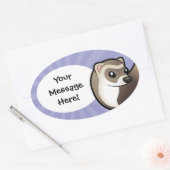 Sticker Ovale Cartoon Ferret (Enveloppe)