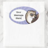 Sticker Ovale Cartoon Ferret (Sac)