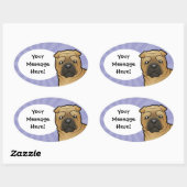 Sticker Ovale Cartoon Shar Pei (Feuille)