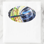 Sticker Ovale Casque de moto classique (Sac)