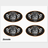 Sticker Ovale Casque de voiture de course Hell On Wheels (Feuille)
