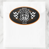Sticker Ovale Casque de voiture de course Hell On Wheels (Sac)