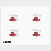 Sticker Ovale Casquette rouge (Feuille)