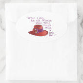 Sticker Ovale Casquette rouge (Sac)