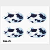 Sticker Ovale Casquette Toss Graduation (Feuille)