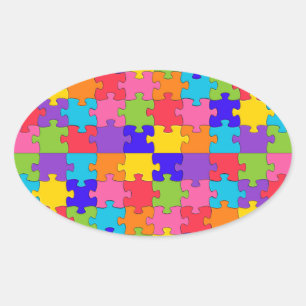 Sticker Ovale casse-tête de l'autisme