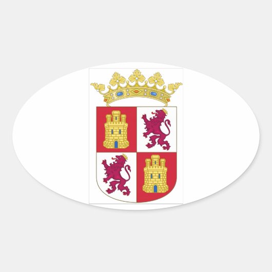 Sticker Ovale Castilla y Leon (Espagne) Armoiries (Devant)