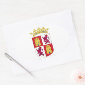 Sticker Ovale Castilla y Leon (Espagne) Armoiries (Enveloppe)