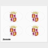 Sticker Ovale Castilla y Leon (Espagne) Armoiries (Feuille)