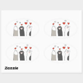 Sticker Ovale cat paws (Feuille)
