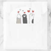 Sticker Ovale cat paws (Sac)