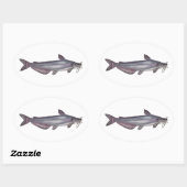 Sticker Ovale Catfish bleu (Feuille)