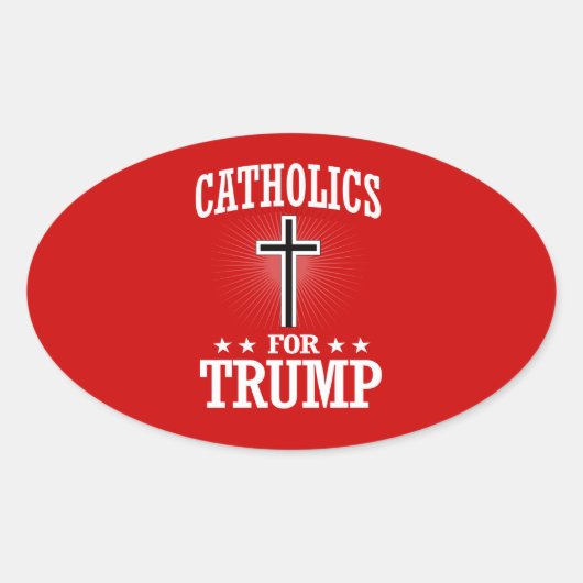STICKER OVALE CATHOLIQUES POUR TRUMP (Devant)