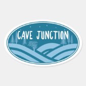 Sticker Ovale Cave Junction Oregon Outdoors (Devant)