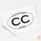 Sticker Ovale CC - Corpus Christi Texas (Enveloppe)