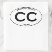 Sticker Ovale CC - Corpus Christi Texas (Sac)