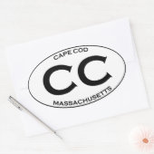 Sticker Ovale CC - Massachusetts Cape Cod (Enveloppe)