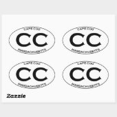 Sticker Ovale CC - Massachusetts Cape Cod (Feuille)