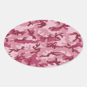 Sticker Ovale Ccamouflage rose