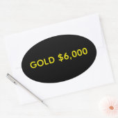 Sticker Ovale Célébration du marché de l'or à 6 000 $ (Enveloppe)