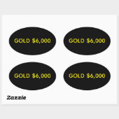 Sticker Ovale Célébration du marché de l'or à 6 000 $ (Feuille)