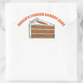 Sticker Ovale Célèbre tranche de gâteau de carottes cuite au fou (Sac)
