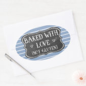 Sticker Ovale Celiac Cuit Avec Amour Pas Gluten Chalkboard (Enveloppe)