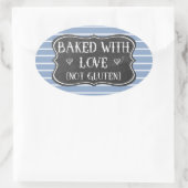 Sticker Ovale Celiac Cuit Avec Amour Pas Gluten Chalkboard (Sac)