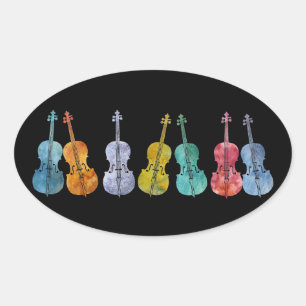 Sticker Ovale Cellos multicolores