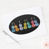 Sticker Ovale Cellos multicolores (Enveloppe)
