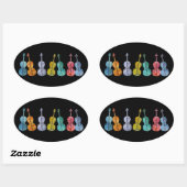 Sticker Ovale Cellos multicolores (Feuille)