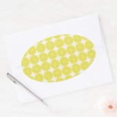 Sticker Ovale Cercles Jaunes Plutôt Citrus Été Disques Texturés (Enveloppe)