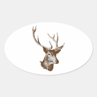 Sticker Ovale Cerf