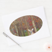 Sticker Ovale Cerf de Noël (Enveloppe)