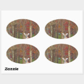 Sticker Ovale Cerf de Noël (Feuille)