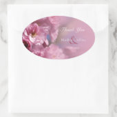 Sticker Ovale cerisier rose fleurs mariage de printemps (Sac)