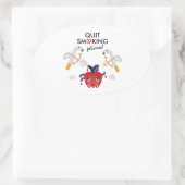 Sticker Ovale Cessez de fumer s'il vous plaît (Sac)