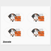 Sticker Ovale C'est l'heure du jeu - Baseball (Orange) (Feuille)