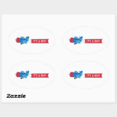 Sticker Ovale C'est un garçon (Feuille)
