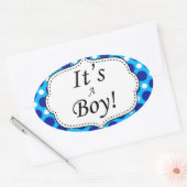 Sticker Ovale C'Est Un Garçon Polka Dot Milestone (Enveloppe)