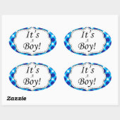 Sticker Ovale C'Est Un Garçon Polka Dot Milestone (Feuille)