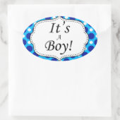 Sticker Ovale C'Est Un Garçon Polka Dot Milestone (Sac)