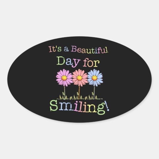 Sticker Ovale C'est une belle journée pour le Graphisme Souriant (Devant)
