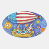 STICKER OVALE CHAÎNES ET SOURIS HISS N'FITZ EN 4 JUILLET ZEPPELI (Devant)