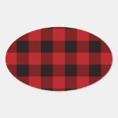 Sticker Ovale Chalet primitif Bison rouge Boeuf plat (Devant)